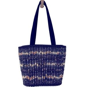 Handmade African Black and‎ Multicolor Woven Tote Bag